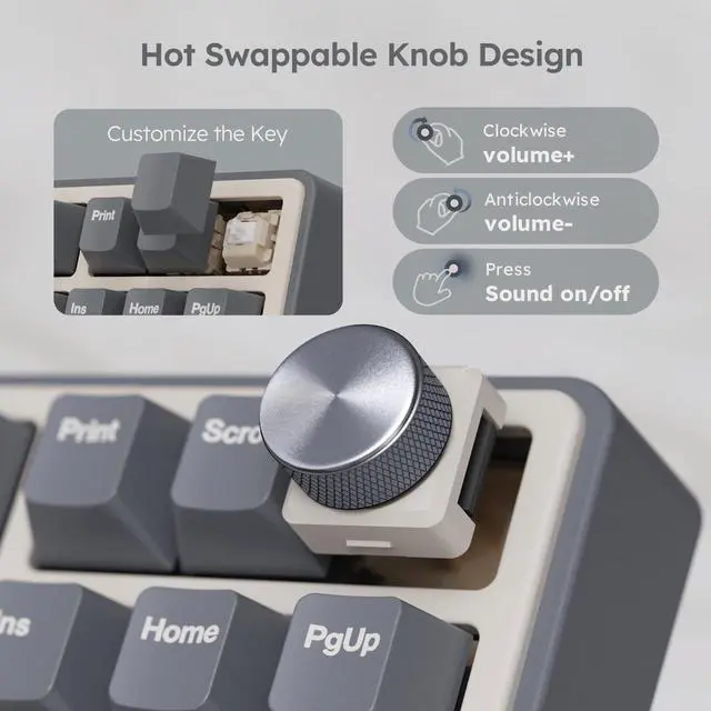 Alt view image 2 of 7 - R87 Pro Wired Mechanical Keyboard with Hot Swappable Knob 75% RGB Backlit Gaming Keyboard 88 Keys TKL Gasket Mounted with QMK/VIA and Linear Creamy Switch