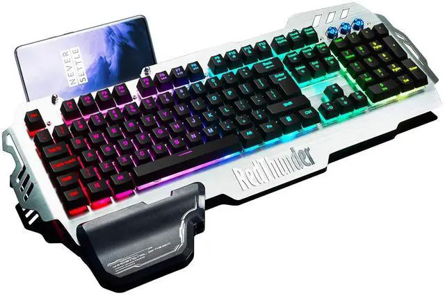 Main image of K900 Gaming Keyboard, RGB Backlit Semi-Mechanical with Wrist Rest, Water-Resistant USB Wired Hybrid Ergonomic, Teclado Gamer for Desktop Computer PC Mac PS4