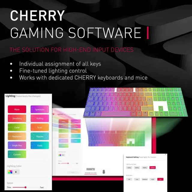 Alt view image 5 of 5 - MX 3.0 S Wired Mechanical Gaming Keyboard. Aluminum Housing Built for Gamers w/MX Red Switches. RGB Backlit Color Display Over 16m Colors. from The Makers of MX. Full Size. Pure White.