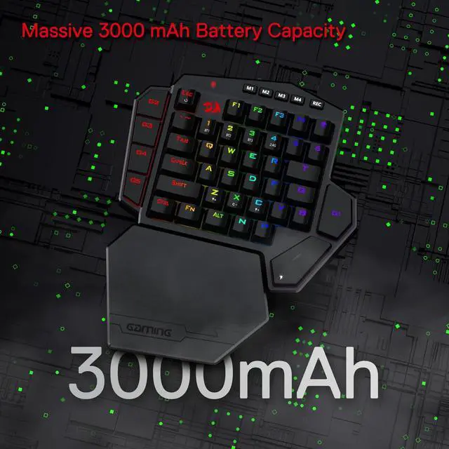 Alt view image 5 of 7 - Wireless One-Handed RGB Gaming Keypad, 42-Key Layout