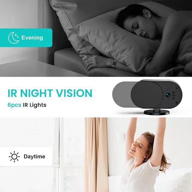 Alt view image 3 of 7 - Hidden Camera Clock with 2 MP IR Night Vision WiFi 2000 mAh Motion Detection Spy Camera Portable for Home, Office