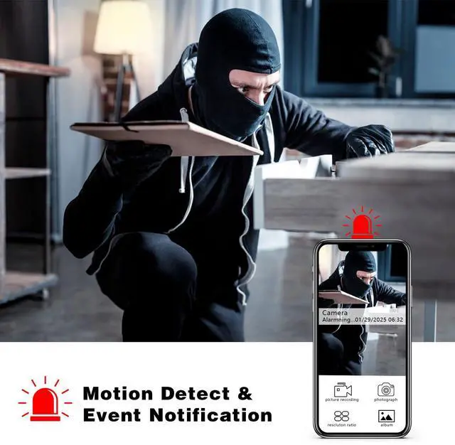 Alt view image 3 of 6 - Full HD 1080P WiFi Security Camera Clock- Indoor Security Camera Clock with Night Vision and Motion Detection