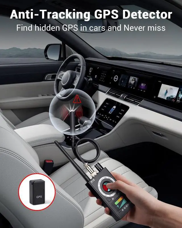 Alt view image 4 of 6 - Hidden Camera Detectors, Anti Spy Camera Finder, GPS Tracker Detector, Hidden Devices Detector for Airbnb, Hotels, Bathroom, Home, Office (Black)