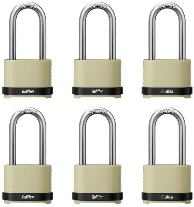 Main image of Heavy Duty Combination Padlock, Outdoor Combo Lock Weatherproof, Pad Locks with Long Shackle for Locker, Shed, Garage, Gate, Fence, 6 Pack
