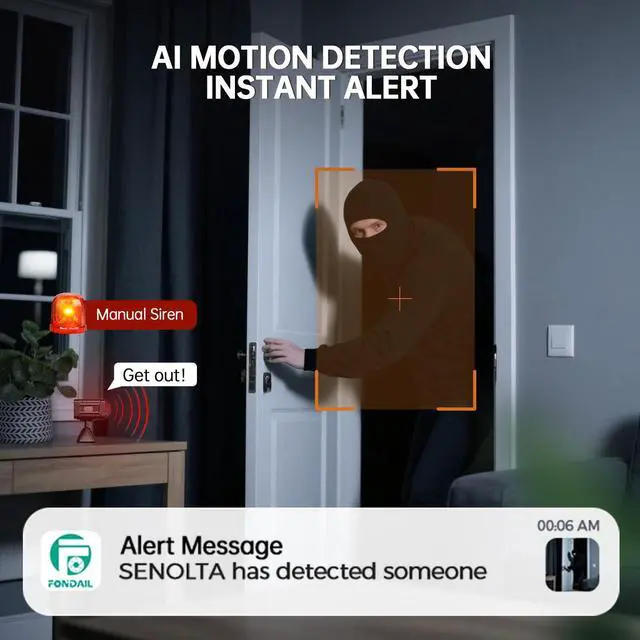 Alt view image 2 of 7 - Hidden Camera  2K HD Wireless Spy Camera with Audio/Video, Mini Indoor Camera for Home Security, AI Motion Detection, Night Vision, Built-in Siren, Two-Way Audio, 60-Day Battery Life