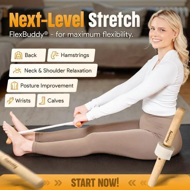 Alt view image 2 of 7 - ® Stretching Tool  2-in-1 Flexibility & Back Trainer | Daily Mobility & Pain Relief | Compact Stretch Aid for Home, Office & Gym