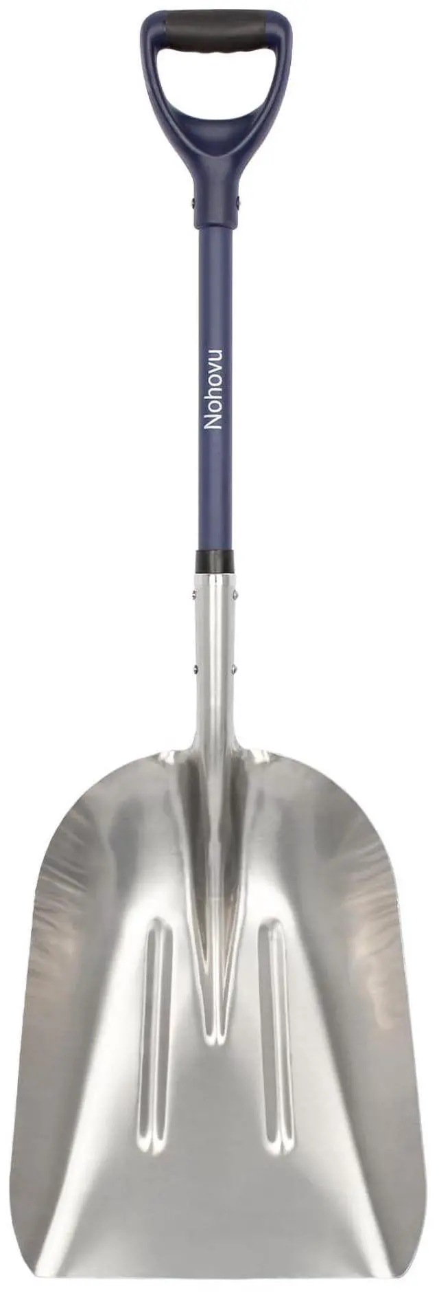 Main image of Aluminum Snow Shovel - Large Capacity Driveway Snow Removal Tool, Fiberglass D-Handle, 45 Inch Blade