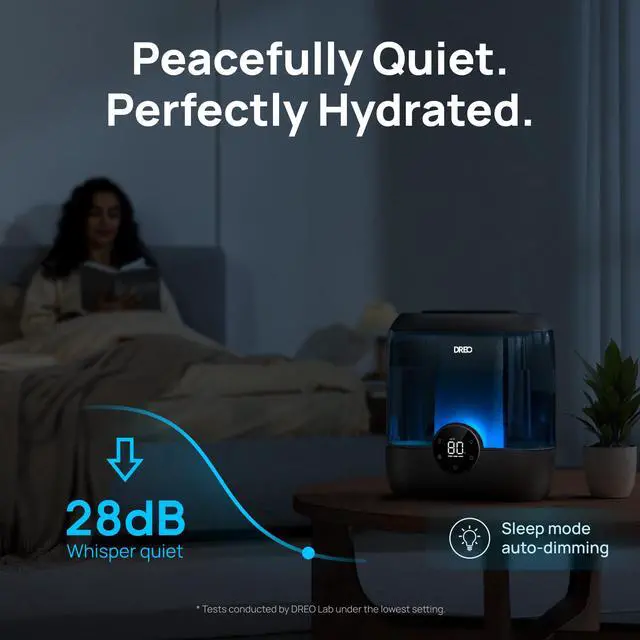 Alt view image 4 of 7 - 6L Top Fill Humidifiers for Bedroom, 60H Runtime 28 dB Quiet Supersized Cool Mist Air Humidifiers for Large Room, Baby Nursery, Plant, Indoor, Night Light, Easy to Clean, Precise Humidity Control