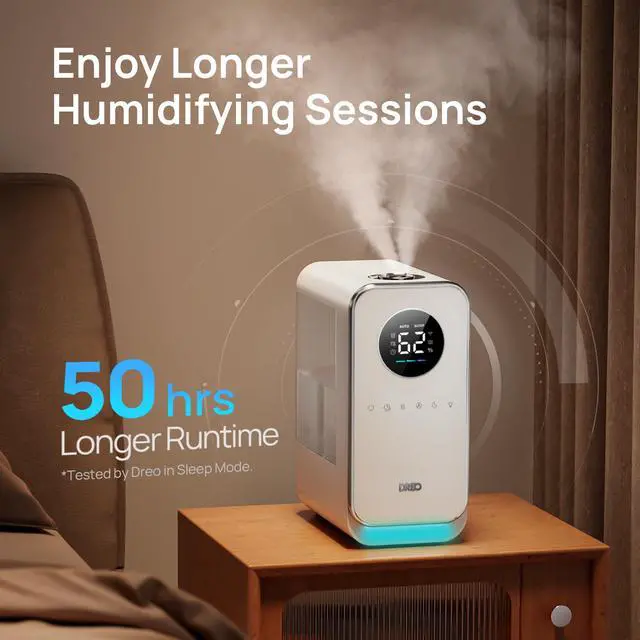 Alt view image 5 of 7 - Humidifiers for Bedroom, Top-filled Smart Quiet Cool Mist Humidifier for Large Room, 50 Hours Runtime for Home, Indoor Plants, Oil Diffuser & Nightlight for Baby Nusery, 5L, with Alexa/Google