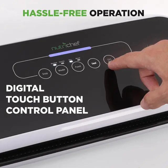 Alt view image 5 of 7 - Automatic Vacuum Air Sealing System for Food Preservation with Starter Kit, Compact Design, Lab Tested, Dry & Moist Food Modes with Led Indicator Lights, Black