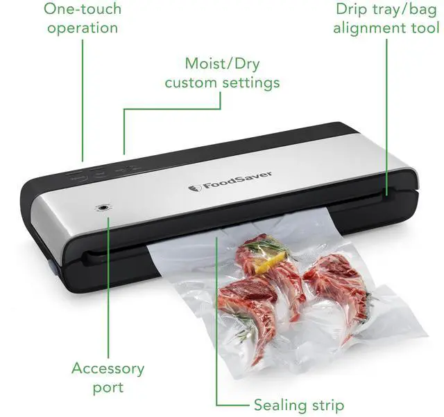 Alt view image 4 of 7 - PowerVac Compact Vacuum Sealing Machine Stainless Steel & Black Vertical Storage VS0150 | Preserves freshness reduces bag waste for both dry and wet food