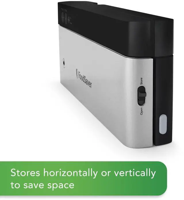 Alt view image 7 of 7 - PowerVac Compact Vacuum Sealing Machine Stainless Steel & Black Vertical Storage VS0150 | Preserves freshness reduces bag waste for both dry and wet food