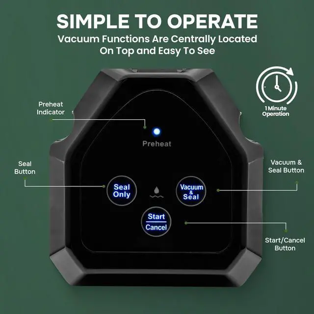 Alt view image 6 of 6 - InstaSeal Food Vacuum Sealer Machine, Upright Food Saver Vacuum Sealer Machine Allows to Vacuum Seal Liquids, Food Sealer Vacuum Sealer for Food Saves & Keeps Food Fresh Longer As Seen on TV Products