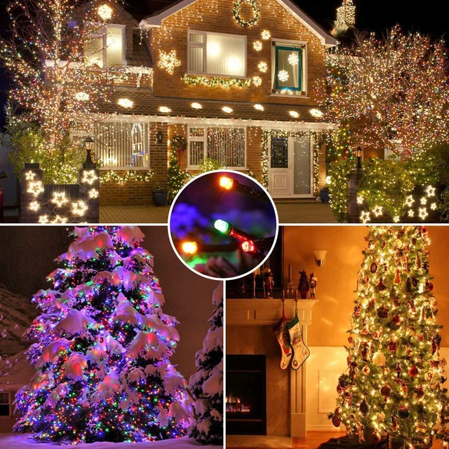 Alt view image 6 of 7 - Outdoor Christmas Tree Lights, 65.67 ft 200 LED Indoor String Light | Warm White to Colored Xmas Lights, Remote 11-Function Connectable Twinkle Mini Lights Color Changing for Garland Window House
