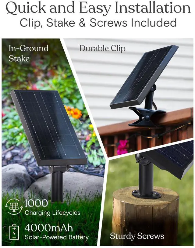 Alt view image 4 of 7 - 104 (52x2) FT Ambience Pro Solar Powered Outdoor LED String Lights - Waterproof Remote Control Lights - 32 Bulbs, 7W Solar Powered Soft White Light for Camping, Patio, Garden