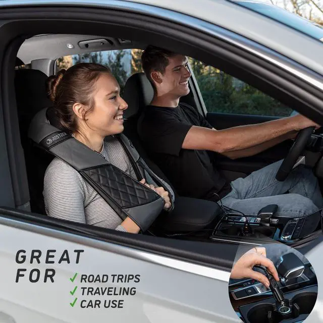 Alt view image 6 of 7 - Massagers for Neck and Back with Heat - Deep Tissue 3D Kneading Pillow, Electric Shiatsu Shoulder Massage, Foot, Legs,Body - Relieve Muscle Pain - Office, Home & Car