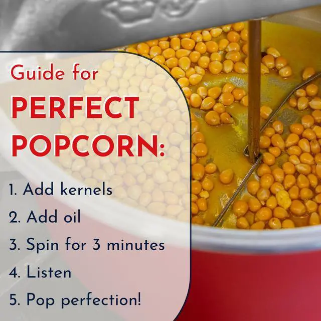 Alt view image 4 of 7 - Original Whirley Pop Popcorn Maker - 6 Quart Popcorn Popper, Aluminum Popcorn Maker With Metal Gears,  Stove Top, Gourmet Popcorn Pot, Culinary Popper (Red)