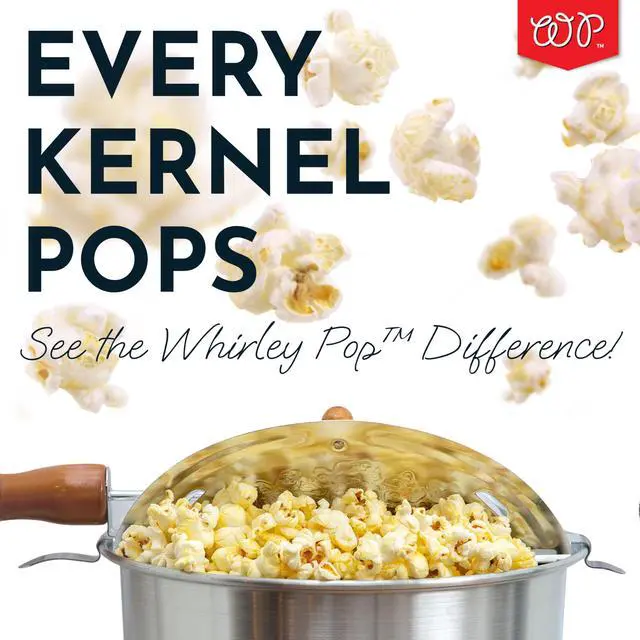 Alt view image 7 of 7 - Original Whirley Pop Popcorn Maker - 6 Quart Popcorn Popper, Aluminum Popcorn Maker With Metal Gears,  Stove Top, Gourmet Popcorn Pot, Culinary Popper (Red)