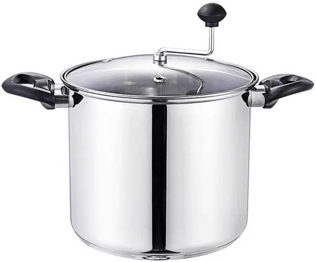 Main image of Manual Stovetop Popcorn Popper, Stainless Steel Popcorn Maker with Stirring Rod, No Measuring Needed, Doubles as Cooking Pot