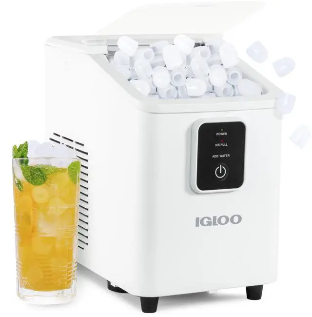 Main image of Self-Cleaning Countertop Ice Maker - Compact and Portable - Creates 26 lbs. Per Day, 8 Pieces Ready Every 7-8 Minutes - Includes Ice Scoop and Basket - White