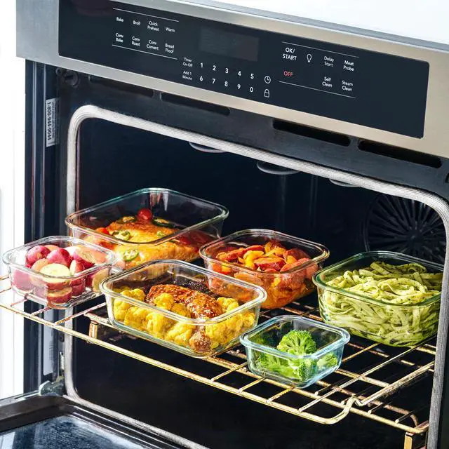 Alt view image 5 of 7 - 40pc Set Glass Food Storage Containers & Bowls with Airtight Lids - Leakproof BPA-Free Meal Prep Airtight Stackable Lunch Boxes, Kitchen Pantry & Storage Organizers - Microwave Freezer Dishwasher Safe