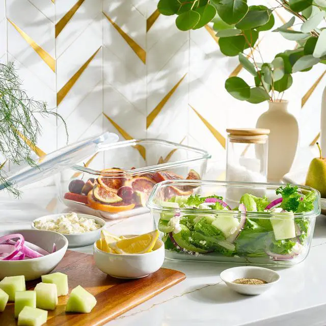 Alt view image 6 of 7 - 40pc Set Glass Food Storage Containers & Bowls with Airtight Lids - Leakproof BPA-Free Meal Prep Airtight Stackable Lunch Boxes, Kitchen Pantry & Storage Organizers - Microwave Freezer Dishwasher Safe