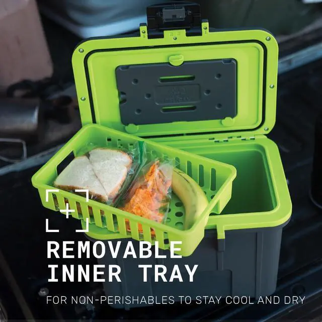 Alt view image 11 of 14 - Pelican Pelican 8QT Personal Cooler (Dark Gray/Green)