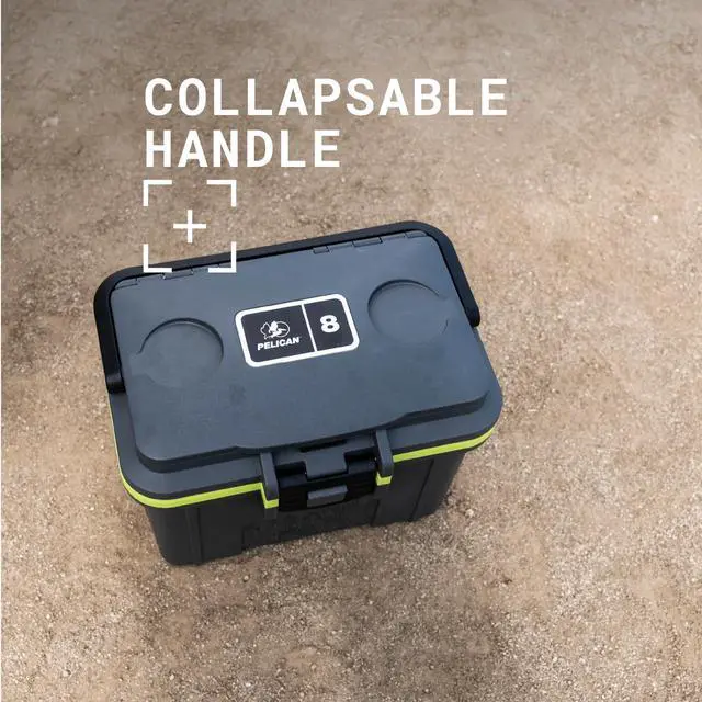 Alt view image 13 of 14 - Pelican Pelican 8QT Personal Cooler (Dark Gray/Green)