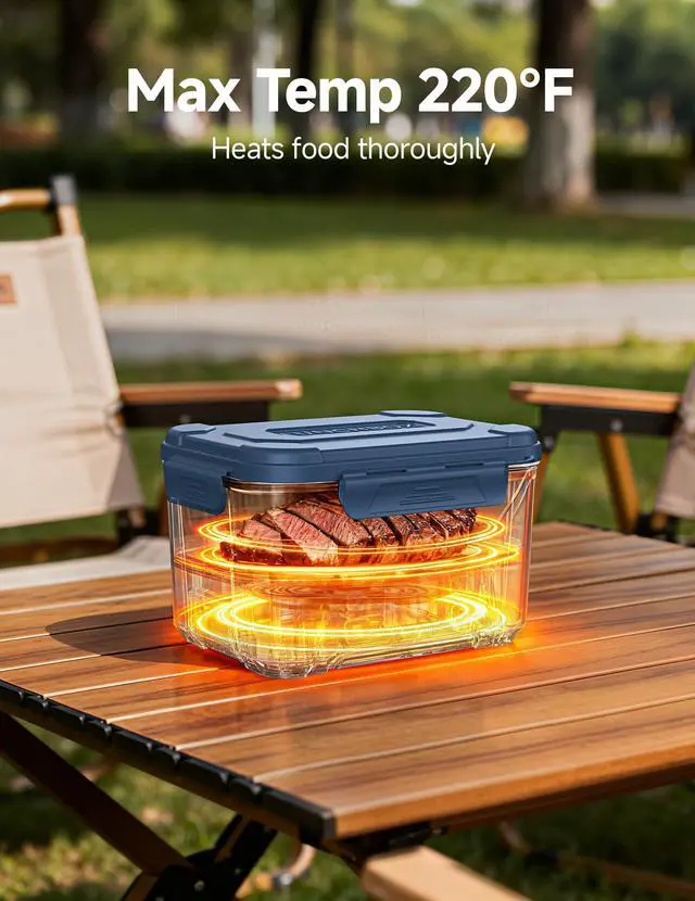 Alt view image 7 of 7 - Cordless Electric Lunch Box for Adults,5.5 Cups Rechargeable Self Heating Lunch Box-Automatic Heating,Food Warmer with Memory Function & Automatic Keep Warm,Perfect for Work and Trip(Blue)