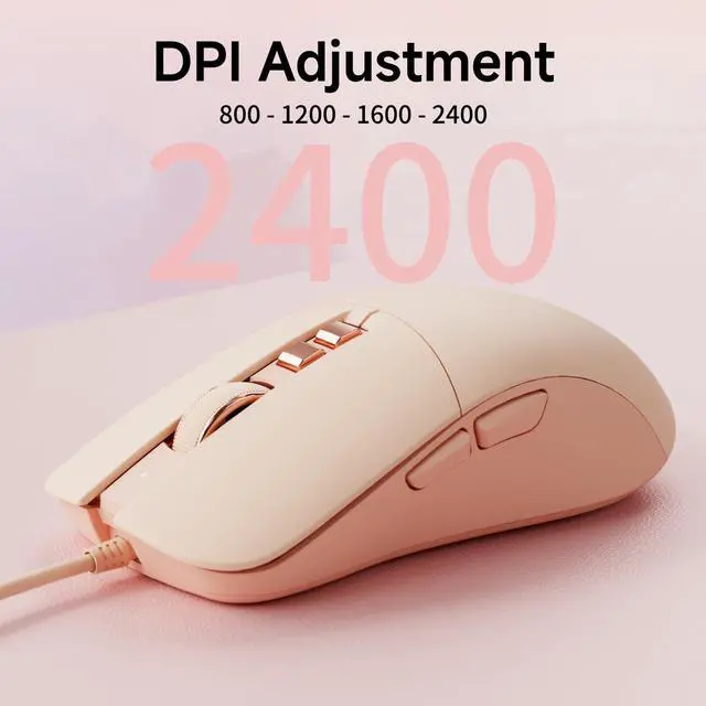 Alt view image 6 of 6 - Wired Typewriter Keyboard and Mouse Combo, Typewriter Style Mechanical Keyboard,104 Keys Backlit LED Keyboards, Media Control Knob, Wired Keyboard Pink Switch for Windows/PC-Pink