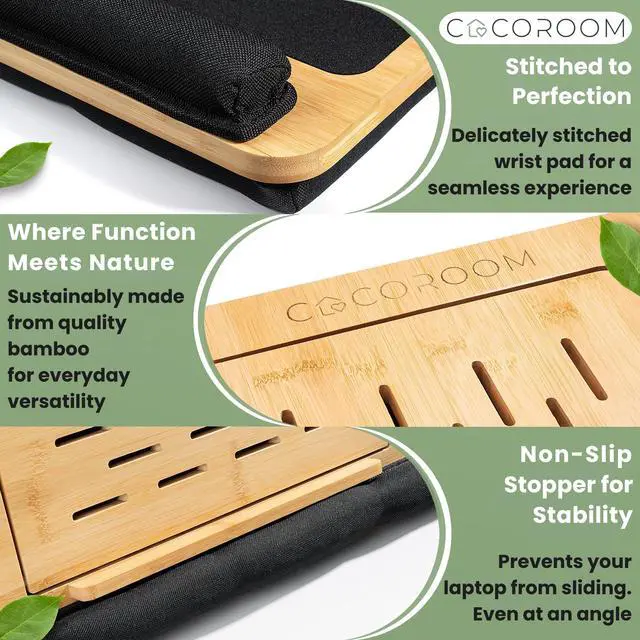 Alt view image 5 of 6 - Lap Desk for Laptop Bed Desk Tray Table with Cushion, 5 Angles, Phone & Tablet Holder, Mouse Pad & Ventilation Laptop Stand, Lap Table, Couch Desk for 15-17 Laptops (Black)