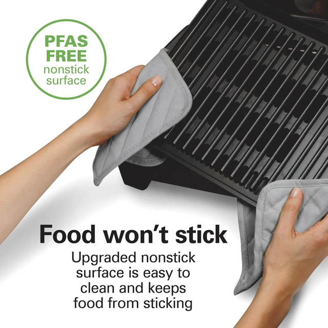 Alt view image 4 of 7 - Electric Indoor Searing Grill With Lid & Viewing Window | Adjustable Temperature Control To 450°F | 118 sq. in. PFAS-Free Removable Non-Stick Cooking Surface | Stainless Steel