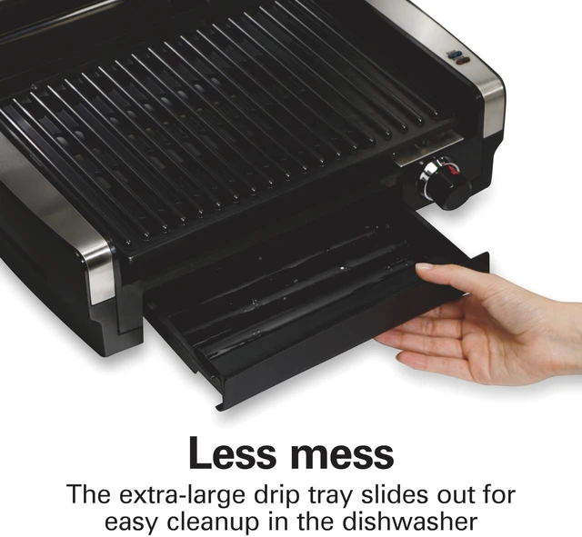 Alt view image 7 of 7 - Electric Indoor Searing Grill With Lid & Viewing Window | Adjustable Temperature Control To 450°F | 118 sq. in. PFAS-Free Removable Non-Stick Cooking Surface | Stainless Steel