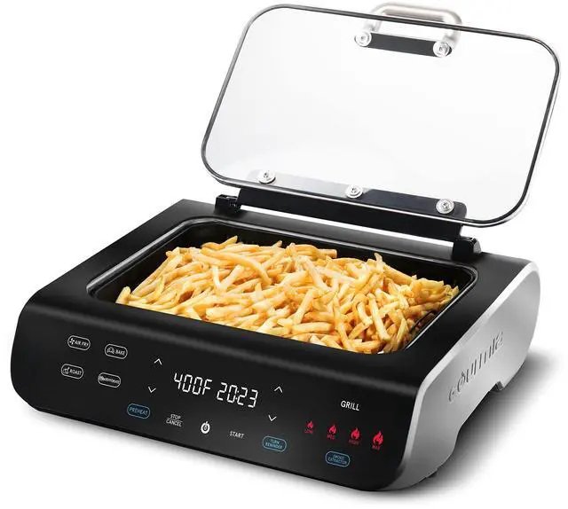 Main image of Smokeless Indoor Grill & Air Fryer raclette grill with Smoke Extracting Technology Extra-Large Nonstick Cooking electric grill indoor Korean BBQ Style 6 Quart FoodStation