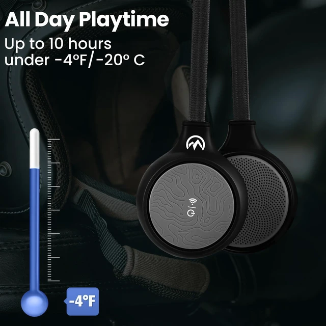 Alt view image 3 of 7 - Ski Helmet Drop-in Headphones Wireless Bluetooth 5.3 Wireless Bluetooth, Drop-in Headphones HD Speakers, Big Button, 10H Working Time, Audio-Ready Helmet Compatibility