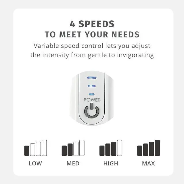 Alt view image 4 of 7 - Back Massager - Heated Automatic Percussion Back, Body and Neck Massager with Duel Pivoting Heads, Interchangeable Nodes, for Shoulders, Legs and Feet, White