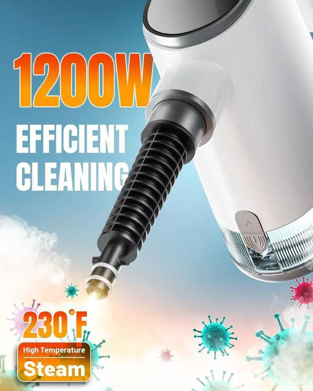 Alt view image 3 of 7 - Handheld Steam Cleaner, 15s Fast Heating, Adjustable Steam, 650mL Large Water Tank, Pressurized Portable Steamer for Cleaning Home, Kitchen, Car, Bathroom, Tile, Furniture, Multi-Surface