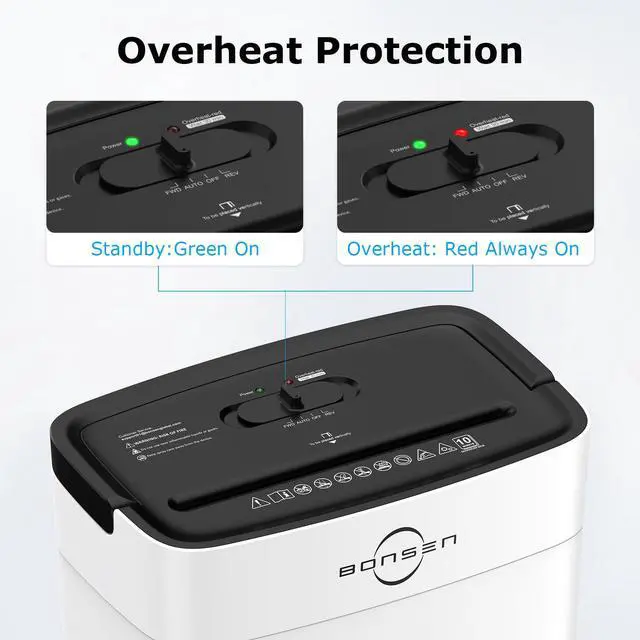 Alt view image 7 of 7 - 10-Sheet Cross Cut Paper Shredder for Home Office, P-4, Portable Handle, 4 Gallons Bin, Paper and Credit Card Shredder, White (S3201-W New Version)