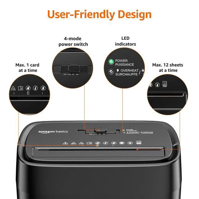 Alt view image 2 of 4 - Cross Cut Paper and Credit Card Shredder, 12 Sheet (New Model), Black