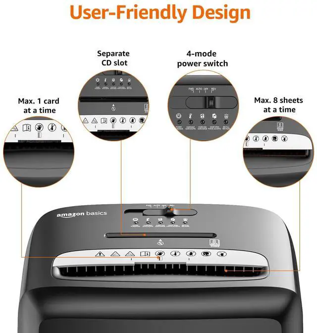 Alt view image 2 of 6 - Micro Cut Paper Shredder, CD, and Credit Card Shredder, 8 Sheet (New Model), Black