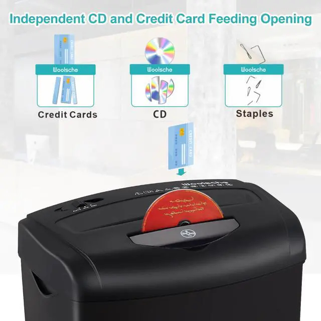 Alt view image 3 of 6 - 12-Sheet Cross Cut Paper Shredder with Large 5.55-Gallon Basket - P-4 Security, 3-Mode Shred for Cards/CDs/Staples/Clips - Jam Proof System for Office (ETL Certified)