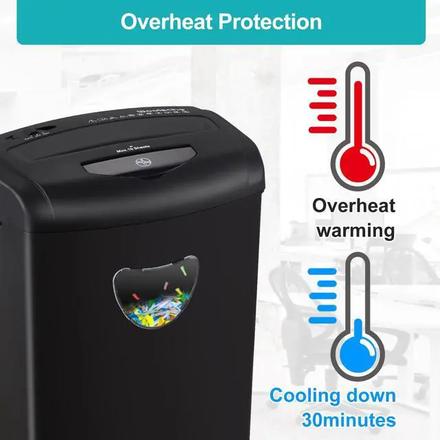 Alt view image 5 of 6 - 12-Sheet Cross Cut Paper Shredder with Large 5.55-Gallon Basket - P-4 Security, 3-Mode Shred for Cards/CDs/Staples/Clips - Jam Proof System for Office (ETL Certified)