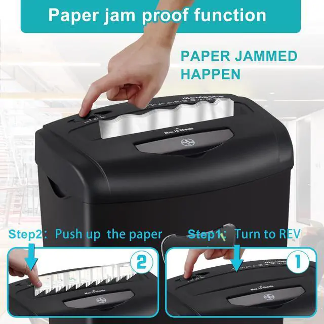 Alt view image 6 of 6 - 12-Sheet Cross Cut Paper Shredder with Large 5.55-Gallon Basket - P-4 Security, 3-Mode Shred for Cards/CDs/Staples/Clips - Jam Proof System for Office (ETL Certified)