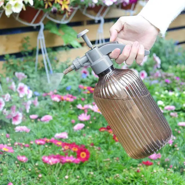 Alt view image 2 of 7 - Tanvia 67oz Fine Mist Spray Bottle, Hand Held Pressure Plant Mister with Top Pump, Plastic Empty Water Sprayer Watering Can with Adjustable Nozzle for Indoor and Outdoor Gardening and Home Cleaning