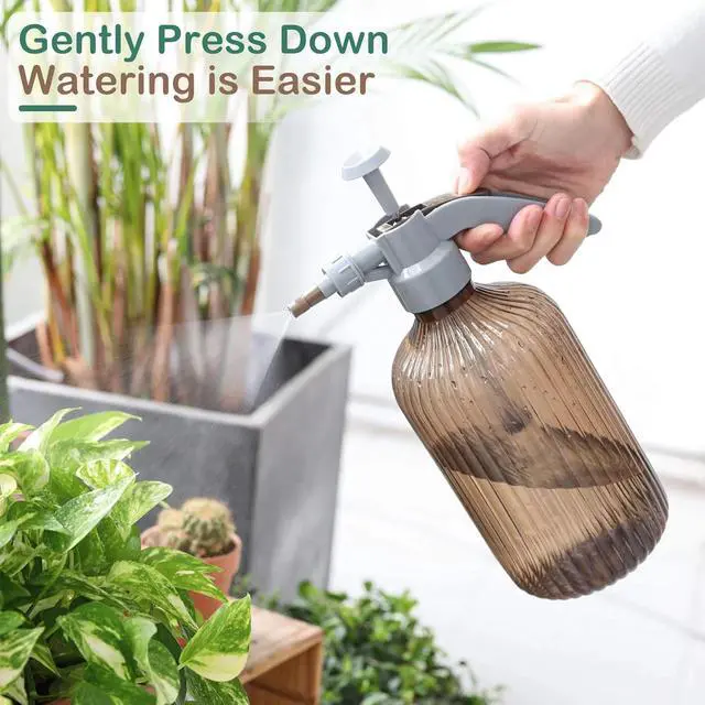 Alt view image 3 of 7 - Tanvia 67oz Fine Mist Spray Bottle, Hand Held Pressure Plant Mister with Top Pump, Plastic Empty Water Sprayer Watering Can with Adjustable Nozzle for Indoor and Outdoor Gardening and Home Cleaning