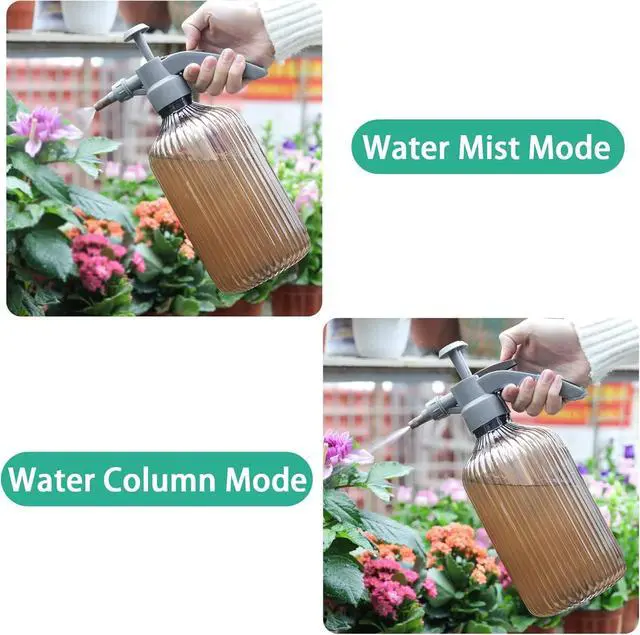 Alt view image 4 of 7 - Tanvia 67oz Fine Mist Spray Bottle, Hand Held Pressure Plant Mister with Top Pump, Plastic Empty Water Sprayer Watering Can with Adjustable Nozzle for Indoor and Outdoor Gardening and Home Cleaning