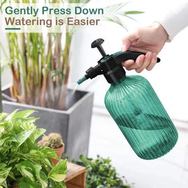Alt view image 3 of 7 - Tanvia 67oz Fine Mist Spray Bottle, Hand Held Pressure Plant Mister with Top Pump, Plastic Empty Water Sprayer Watering Can with Adjustable Nozzle for Indoor and Outdoor Gardening and Home Cleaning