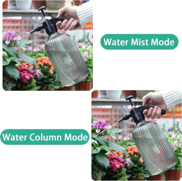 Alt view image 4 of 7 - Tanvia 67oz Fine Mist Spray Bottle, Hand Held Pressure Plant Mister with Top Pump, Plastic Empty Water Sprayer Watering Can with Adjustable Nozzle for Indoor and Outdoor Gardening and Home Cleaning