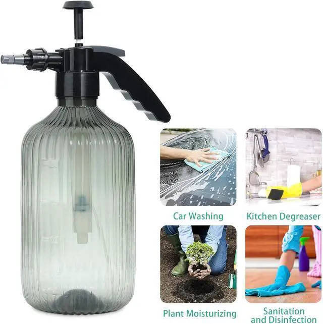 Alt view image 7 of 7 - Tanvia 67oz Fine Mist Spray Bottle, Hand Held Pressure Plant Mister with Top Pump, Plastic Empty Water Sprayer Watering Can with Adjustable Nozzle for Indoor and Outdoor Gardening and Home Cleaning