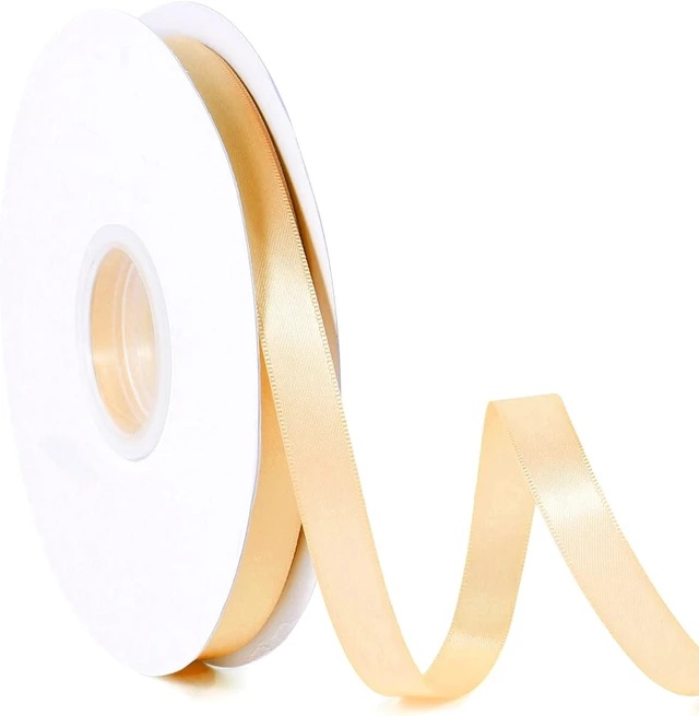 Main image of Tanvia 1/2" X 100 Yards Solid Color Satin Ribbon, Double Faced High Density Polyester Fabric Ribbon for Gifts Wrapping, Wedding, Party, Crafts, Hair Bows, Home DIY Decor Ornaments, Gold